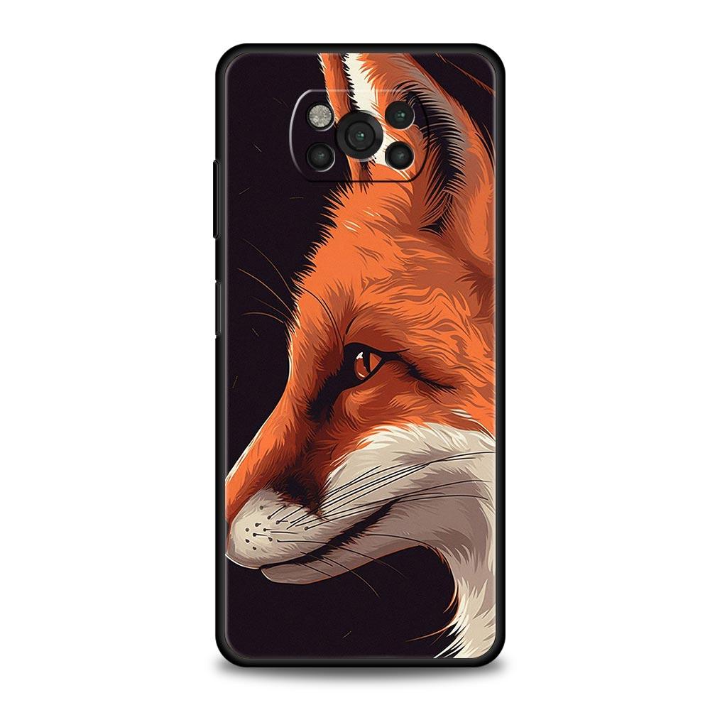 Red Fox Phone Case Cover for Xiaomi Poco F7 Ultra F6 F5 F4 F3 X6 X5 X4 X3 NFC C51 C55 M4 GT 5G Soft TPU Shell Fundas Capas Bags