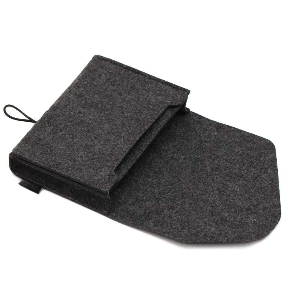 Durable Portable Data Cable Storage Box Felt Multifunctional Storage Bag Small Double mezzanine Organizer Box Outdoor Travel