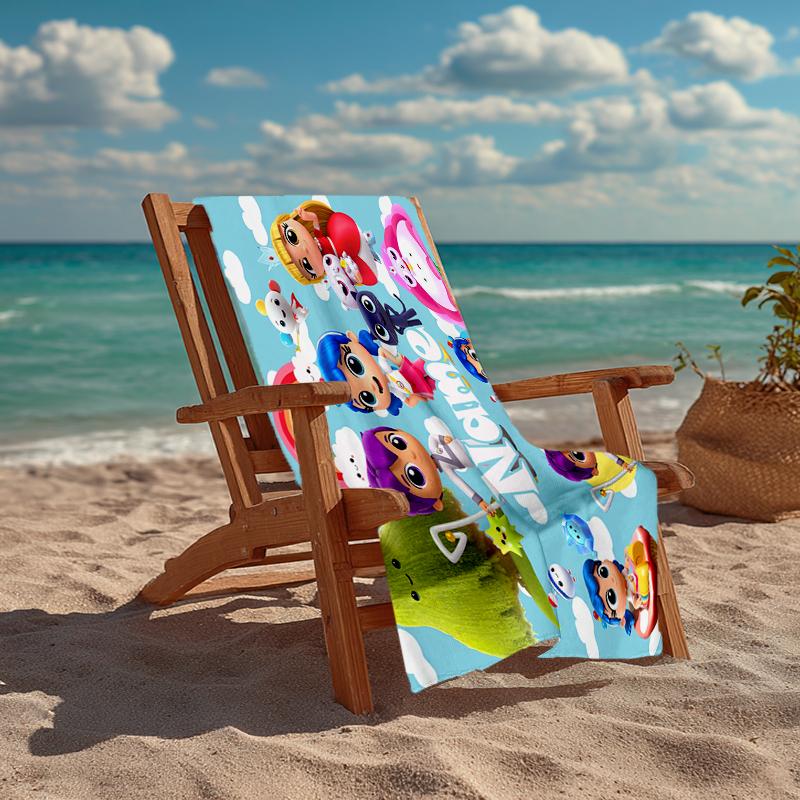 Custom Name Ultra-Soft Beach Towel with True and the Rainbow Kingdom Theme,Ideal for Pool - Camping, Diving - Perfect Travel Essential, Vibrant Beach