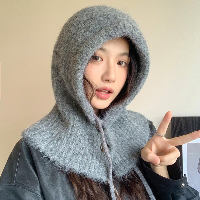 Women'S Winter Hooded Scarf & Ear Protector - Stretchy with Adjustable Drawstring Hood, Lightweight Warm Winter Hat & Neck Wrap