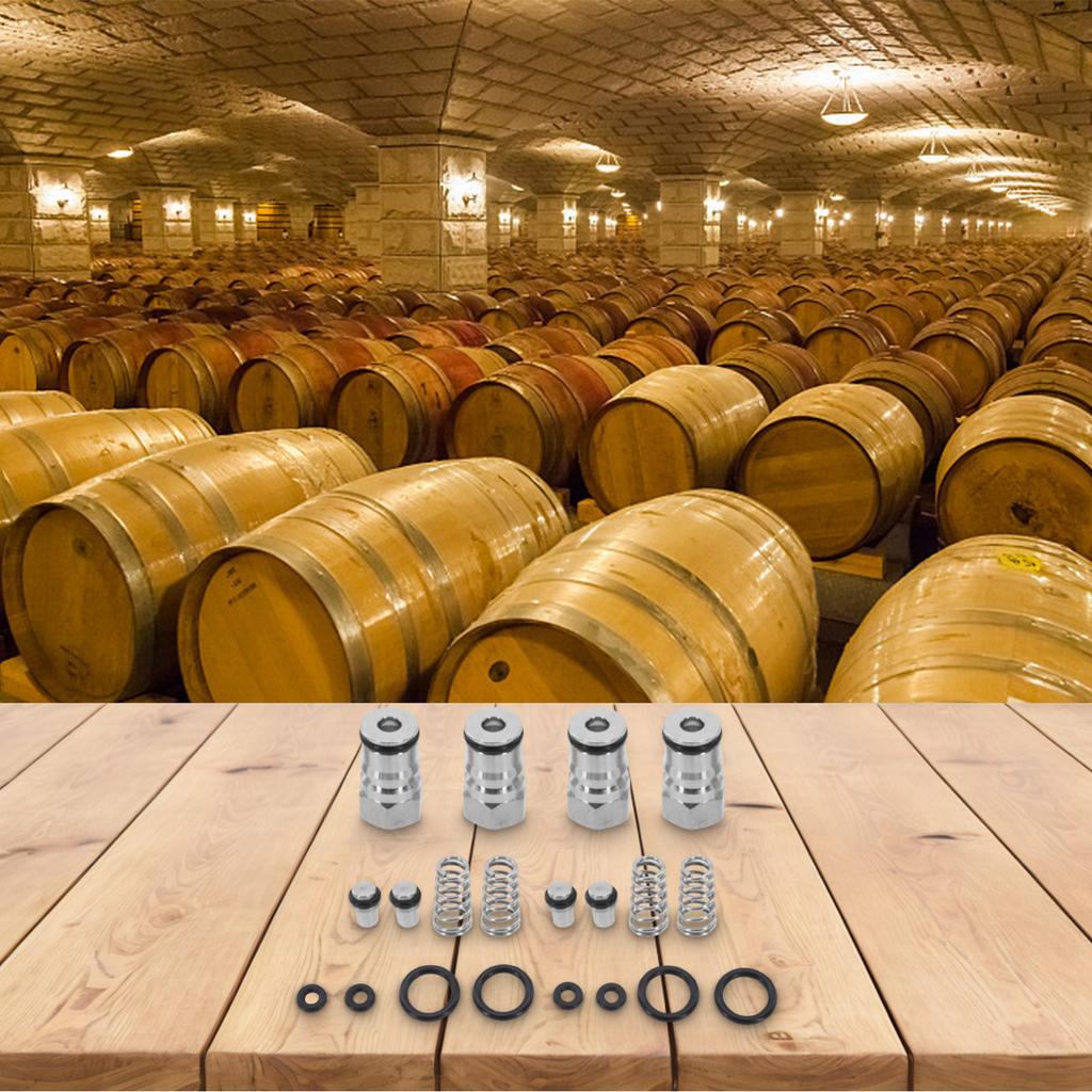 16Pcs/Set Stainless Steel Ball Lock Keg Posts Couplers Set For Homebrew Draft Beer Poppet Female Thread Gas Liquid