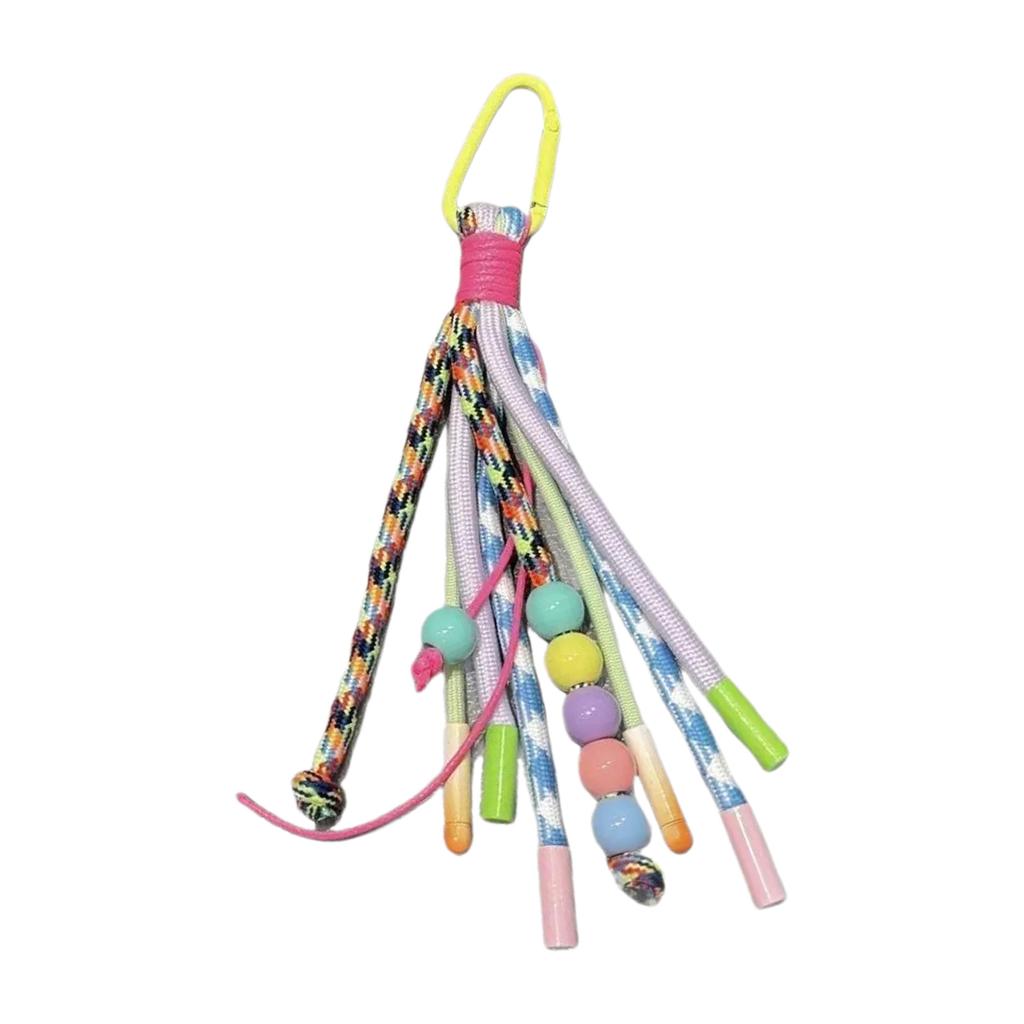 Vibrant Handmade Keychain Weaving Keyring Ornament Decorative Phone Bag Charm for DIY Enthusiasts And Fashion Lovers