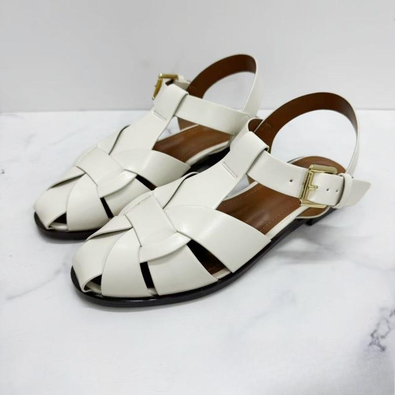 Rome Sandals Women Summer Weave Hollow Casual Shoes Female Buckle Soft Sole Fashion Low Heel Beach Shoes for Women