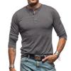 Men's Solid Color Long Sleeved Lapel T-shirt Top, Men's Loose Shirt