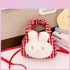 Trendy Checkered Plush Rabbit Handbag For Children Perfect For Everyday Use And Playtime Adventures
