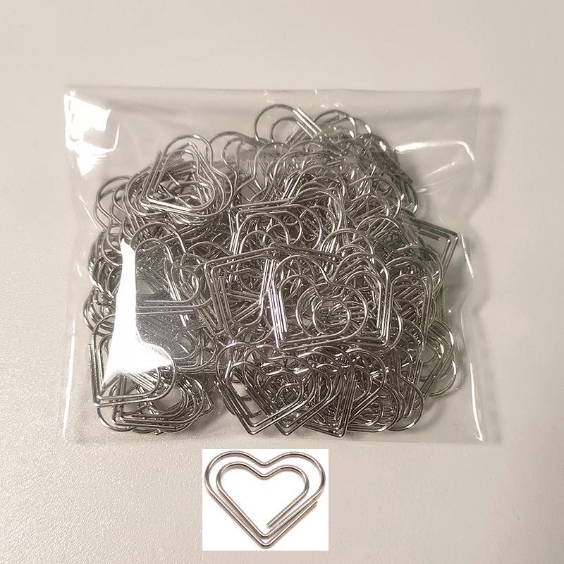 Gold Heart-Shaped Paperclip Set with Color Box - Cute and Creative Office Stationery