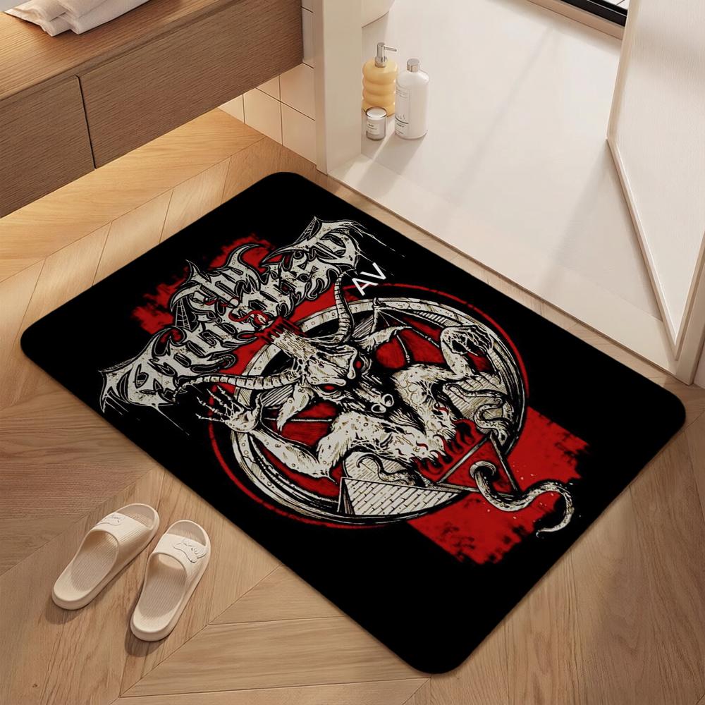 Satanic Black Goat Ritual Rectangular Rug Soundproof Noisereducing Carpet For Living Room Hallway Balcony Home Party Decor Halloween Gift