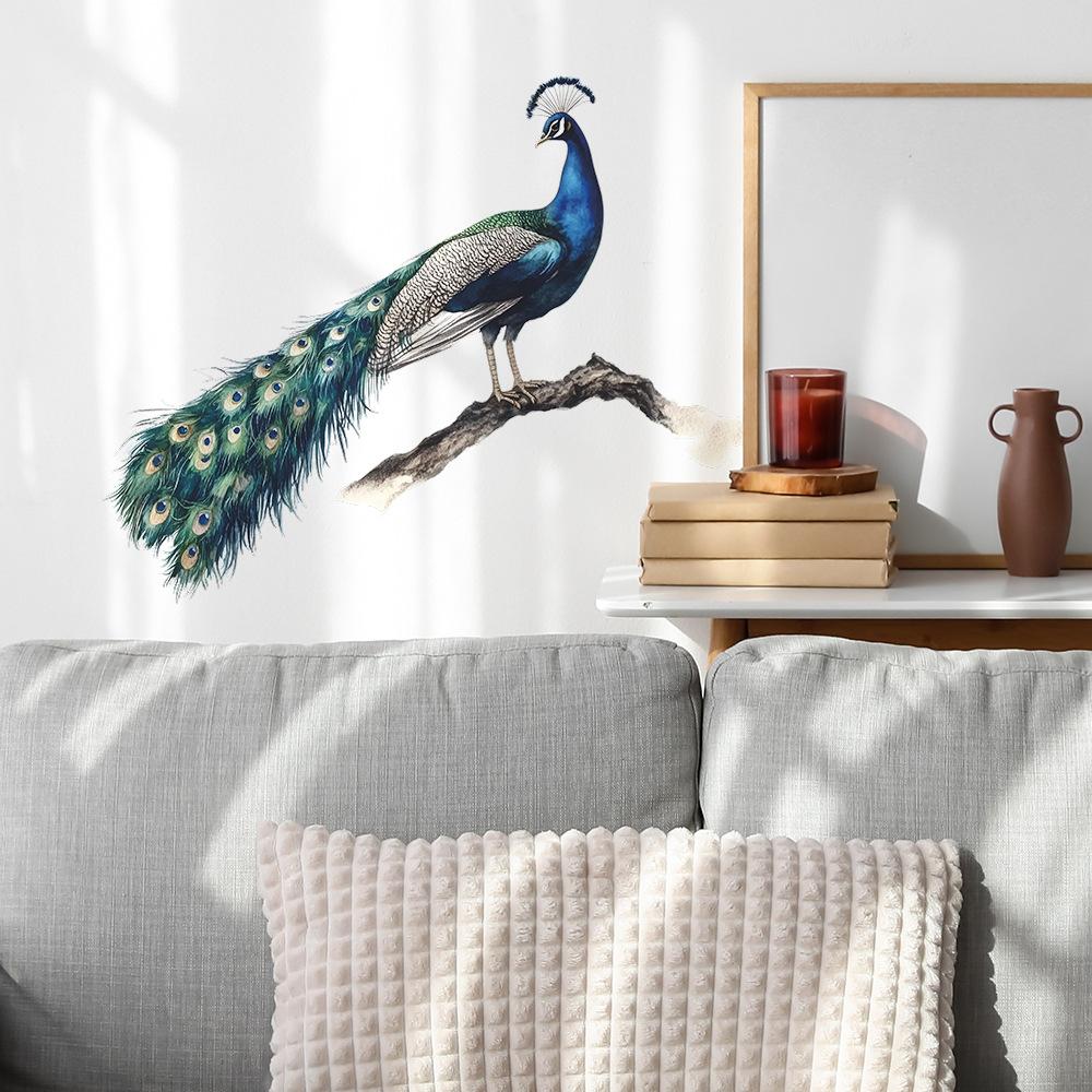 Elegant Peacock Bedroom Living Room Study Home Background Beautification and Decoration Wall Stickers