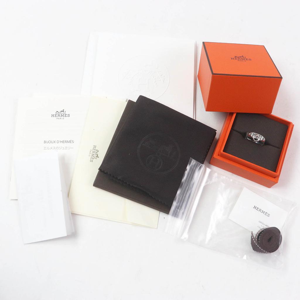 Pristine HERMES Ring Corey de Cyan Purchased in 2025 Silver AG925 Women Used