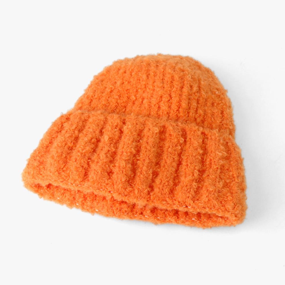 Korean Version of Women's Wool Hat Fashionable and Versatile  Big Head  Ear Protection  Cold Cold Hat  Solid Color Simple Hat