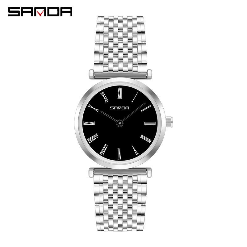 Sanda Summer Steel Band Couple Watches - Trendy Waterproof Wristwatches for Men and Women