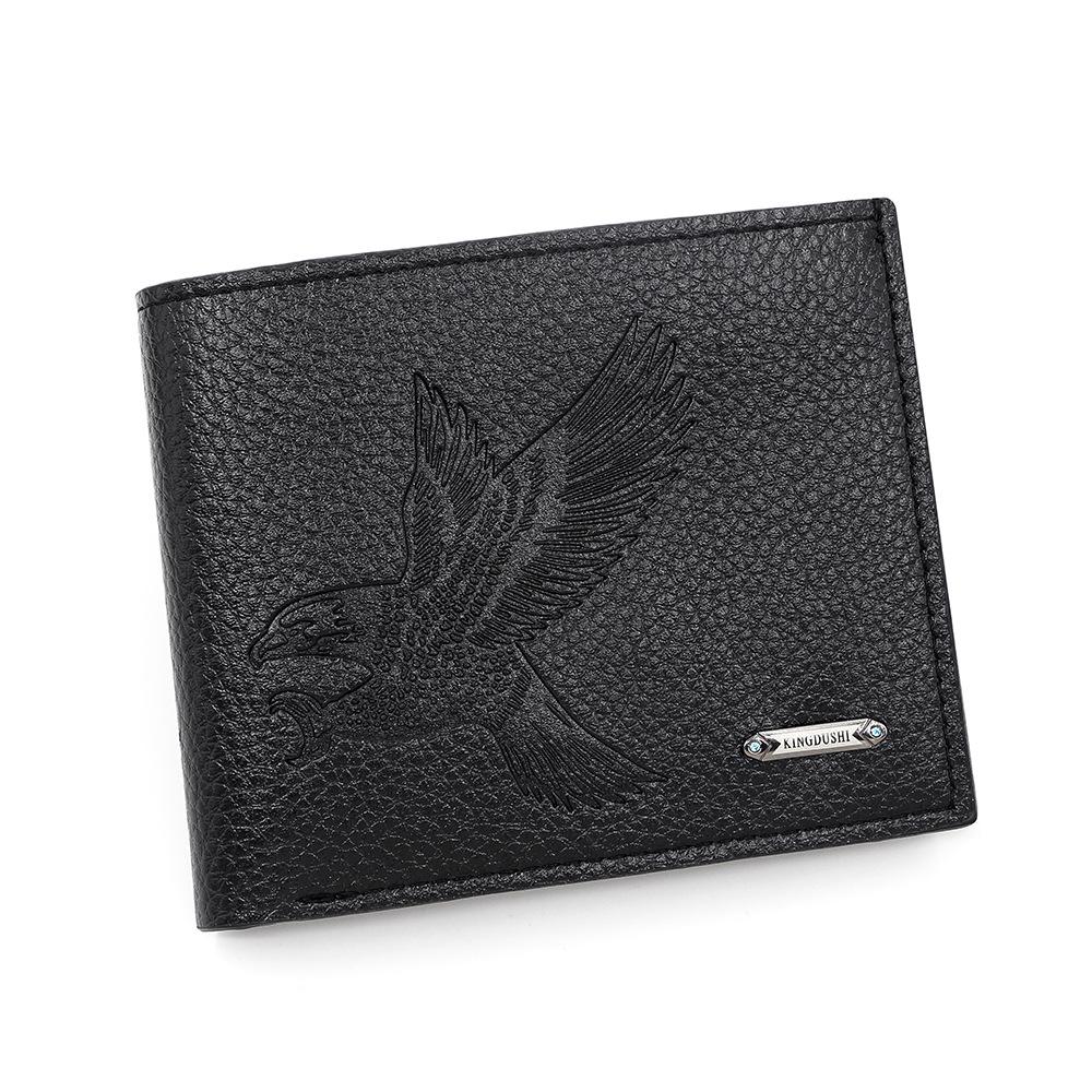Men's Fashion Business Wallet with Multi-Card Slots and Embossed Eagle Design