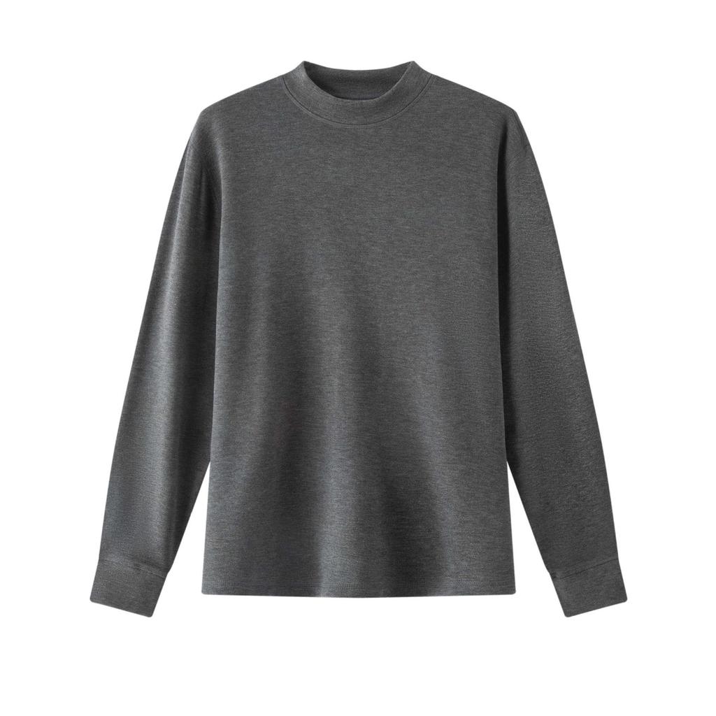 Men's Plus Size Wool Blend Warm Base Layer Top for Autumn and Winter