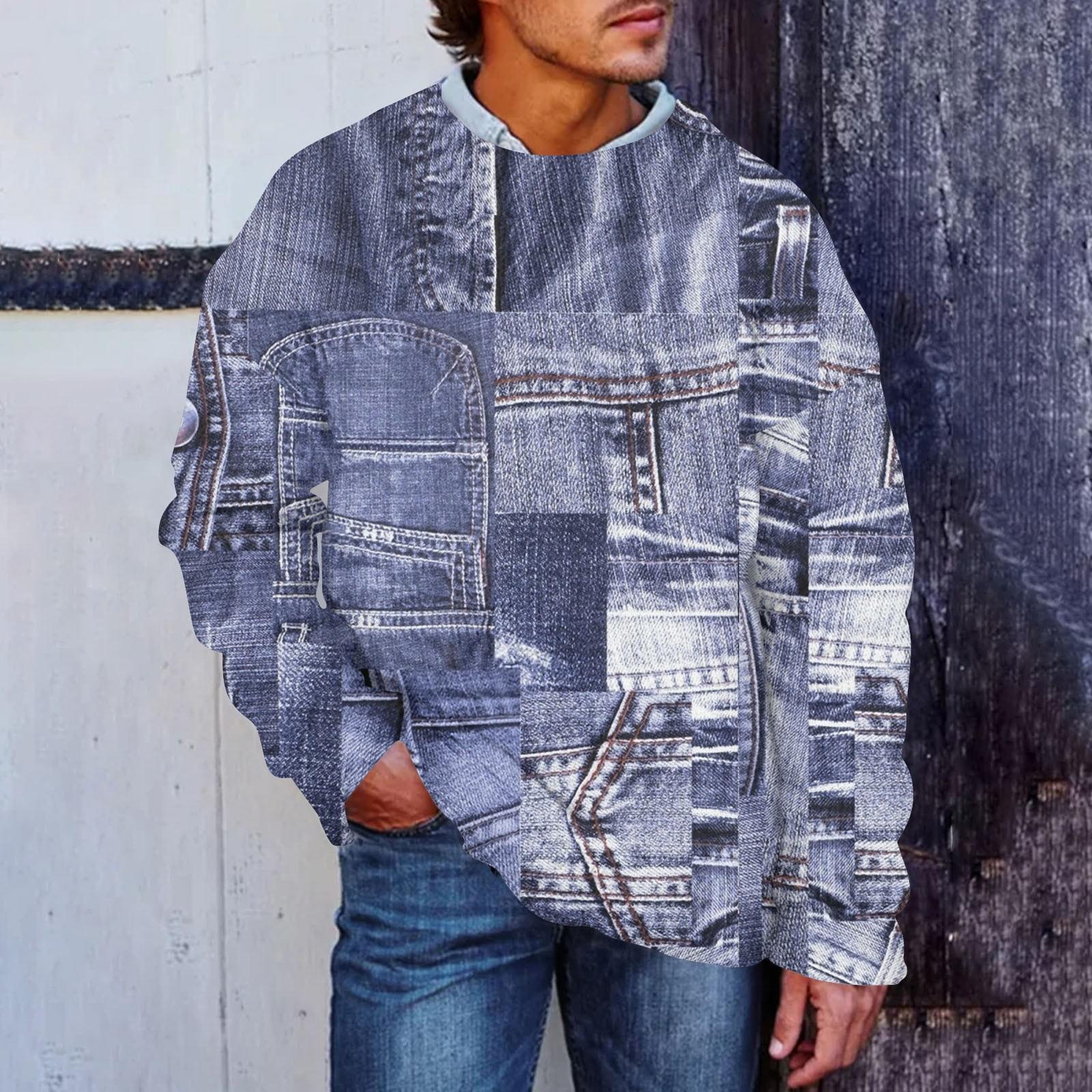 

Мужской принтованный синтетический свитер с круглым вырезом, спортивная одежда, свободный топ с длинными рукавами XXXXXL