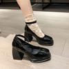 College Style Spring Comfort Increase  Thin Feeling Mary Jane Shoes Versatile Single Shoes Female Senior Explosion Internet Celebrity