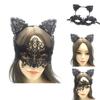 Schwarzes Spitzen-Stirnband Maske für Halloween-Kostümparty mit handgefertigtem Design für Frauen