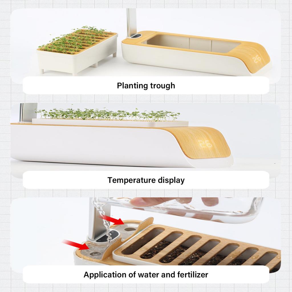 Intelligent Indoor Hydroponic Gardening System With Adjustable LED Grow Light For Vegetables Herbs Soil And Water Plant