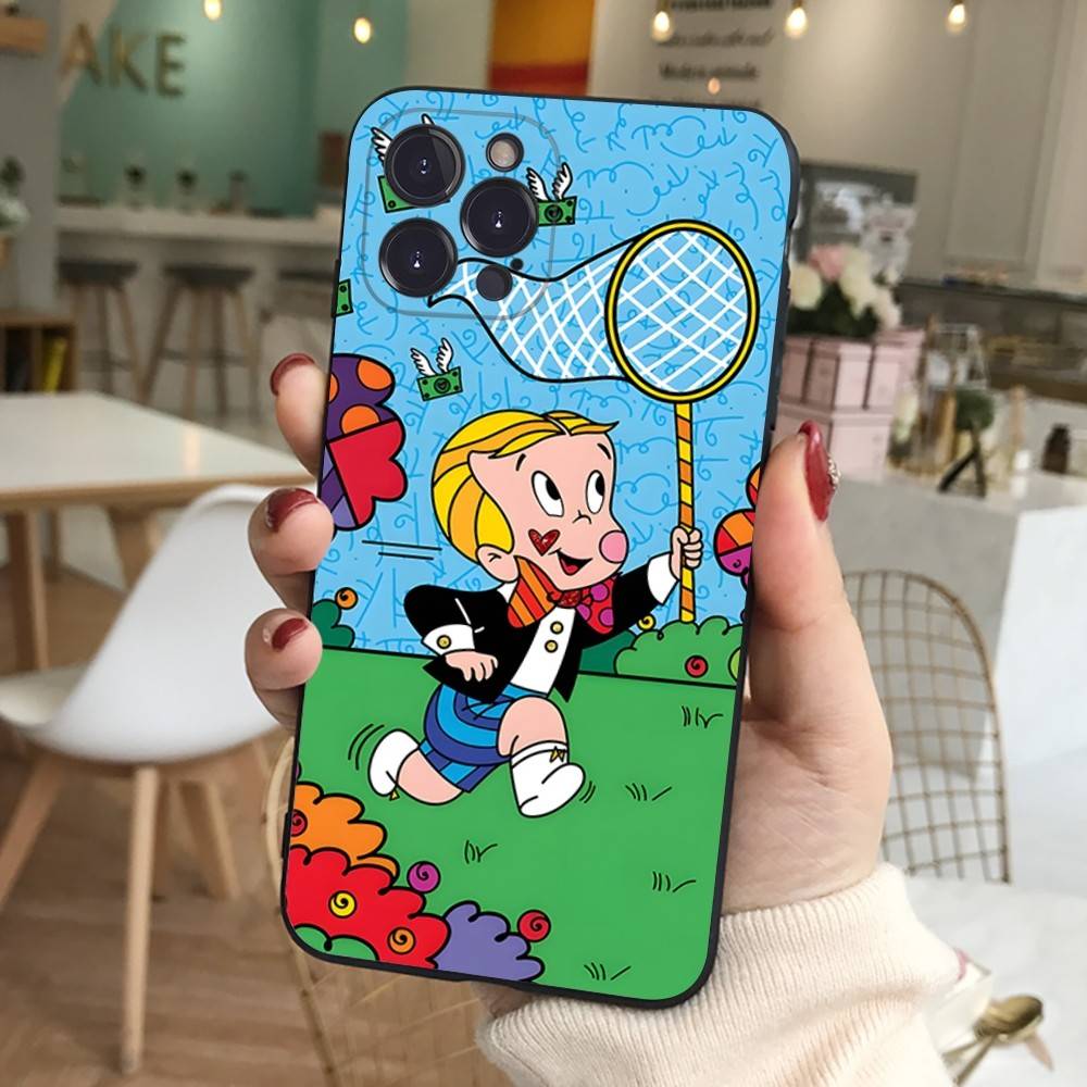 Cartoon Richie Rich Phone Case For IPhone 17 16 15 14 13 12 11 Pro Max Plus Mini Silicone Black Cover