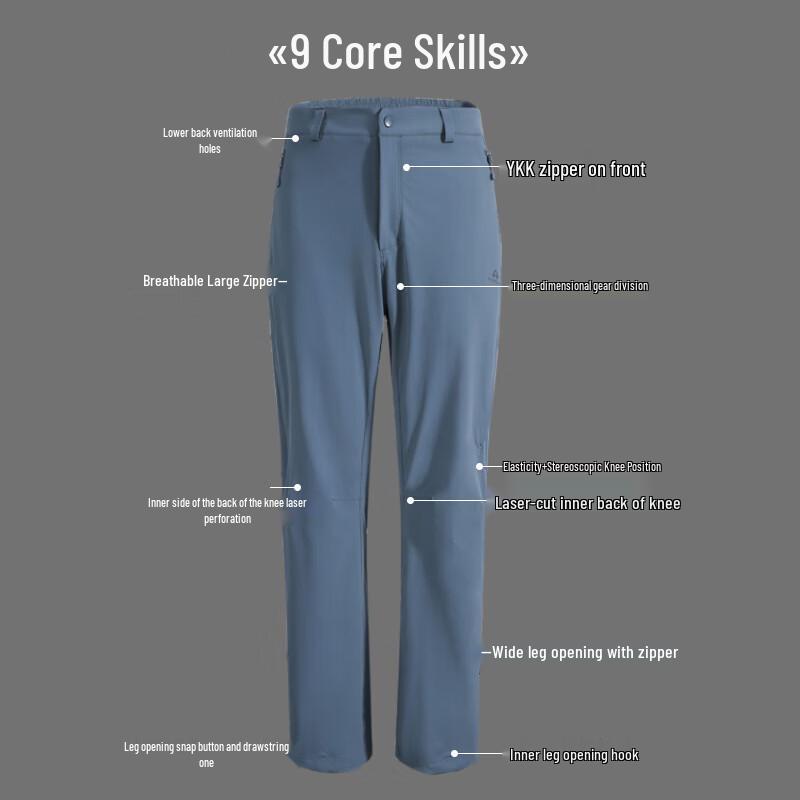 Tuoluzhe Men's Outdoor Windproof Water-Repellent Straight-Leg Pants