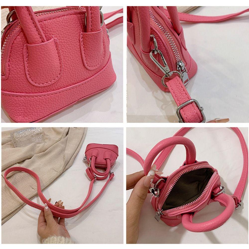 PU Leather Mini Crossbody Bag Korean Style Shell Bag Fashion Shoulder Bag  Girls