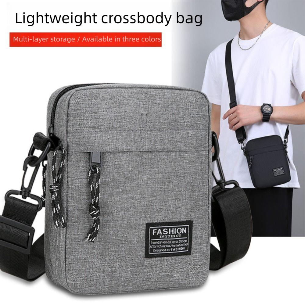 Large Capacity Men's  Crossbody Bag Solid Color Small Square Bag Business Shoulder Bag  Outdoor