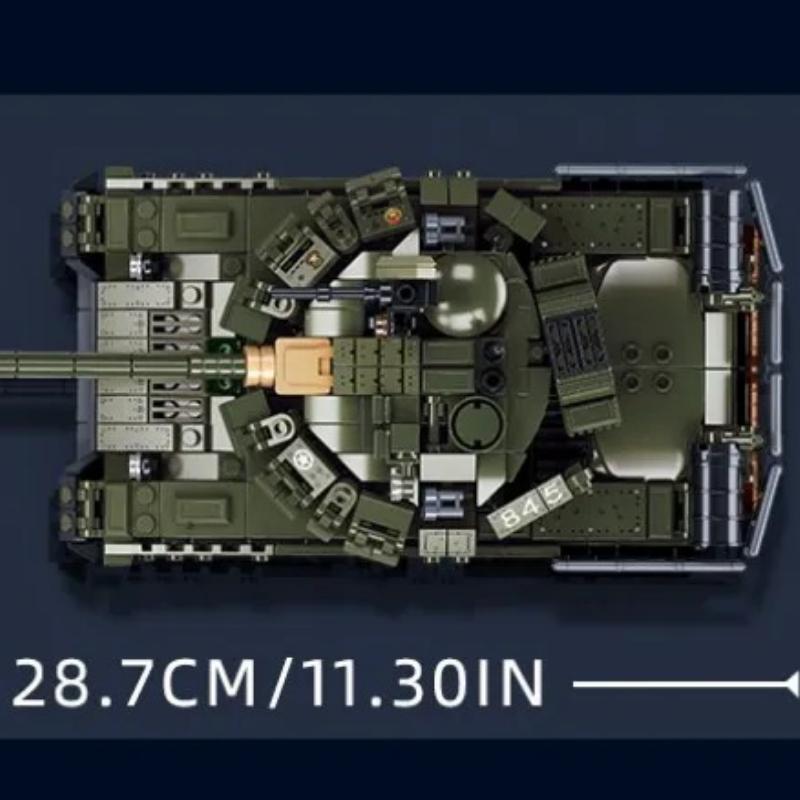 798PCS T-80BVMS Main Battle Tank Model Building Blocks Army MBT Military DIY Educational Toy for Kids Creative Christmas Gift No Box