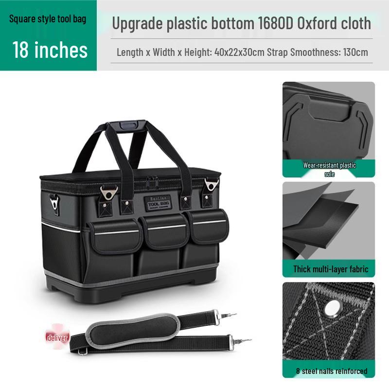 Große Multifunktionale Elektriker Werkzeugtasche: Wasserdichtes, verschleißfestes Segeltuch mit dickem Stoff für praktische Aufbewahrung und Pflege.