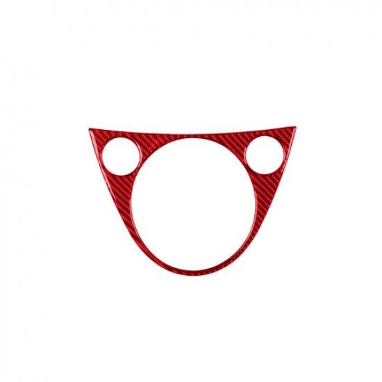 Red Carbon Fiber Car Central Gear Shift Panel Sticker For Fiat 500 12 13 14 15