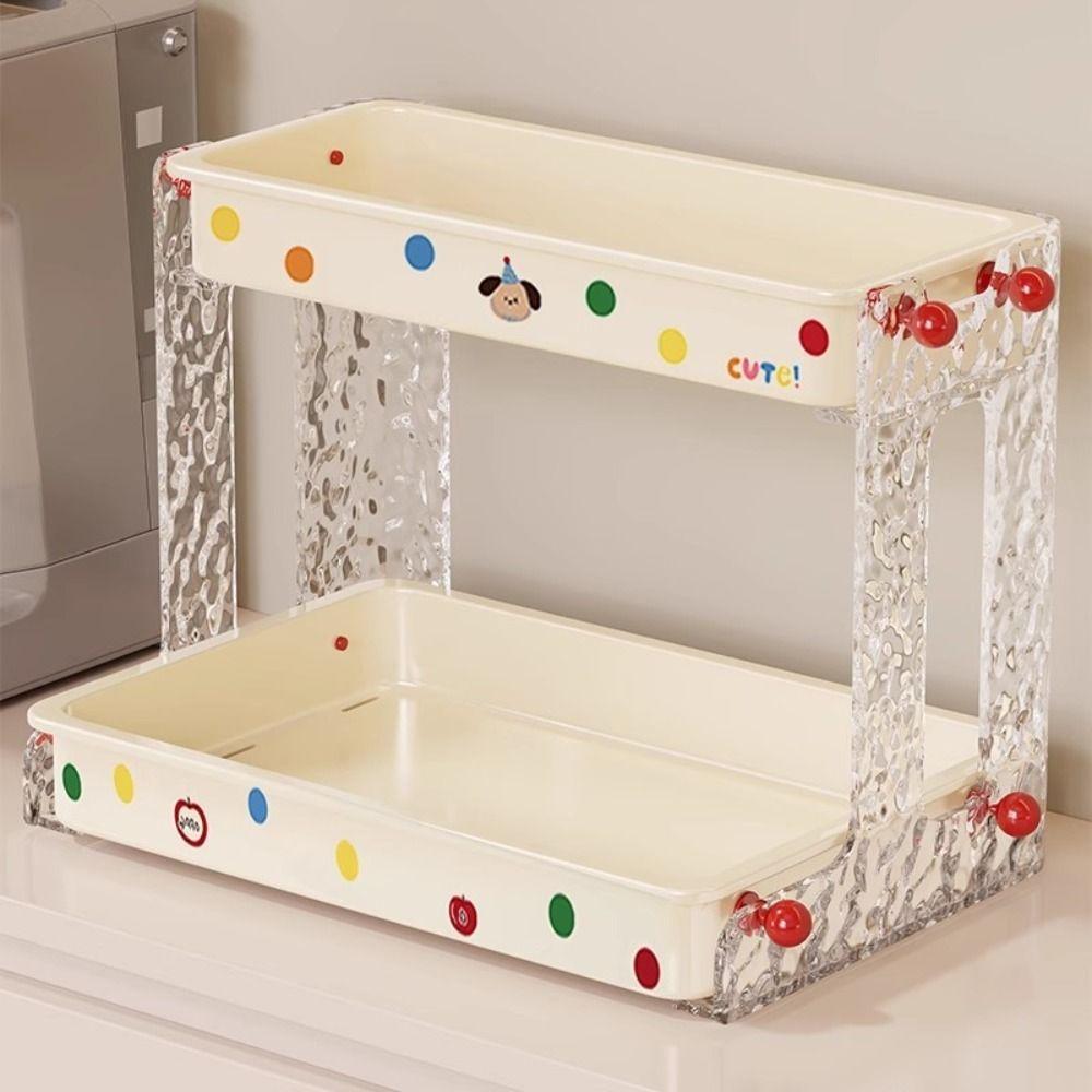 Detachable Spice Rack High-capacity Standing Seasoning Rack 2-layer Storage Rack  Kitchen