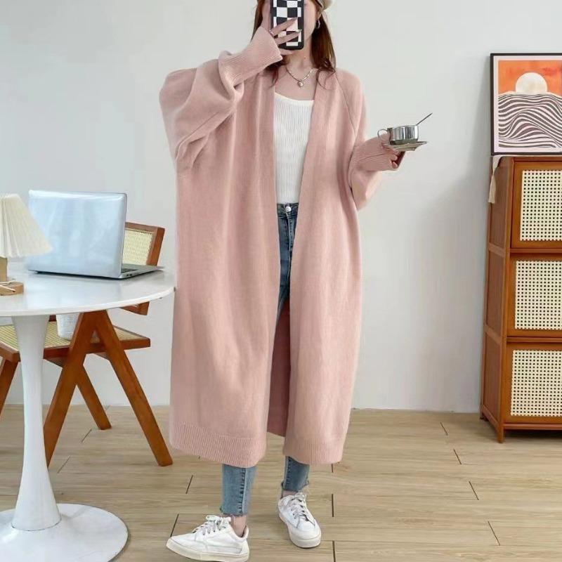 Medium and Long Loose Large Version Knitted Cardigan Women's Autumn and Winter New Fashion Sweater Jacket