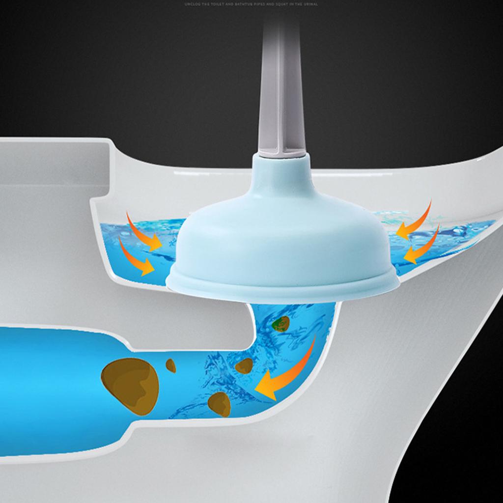 Toilet Plunger Rubber Plastic Strong Suction Efficient Toilet Drain Plunger for Bathroom