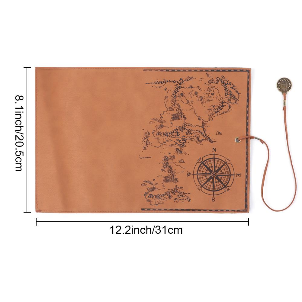 1 PCS Retro Treasure Map Roll Pencil Case PU Leather Big Capacity Pen Bag Makeup Brush Pouch Pencilcase School Stationery Supplies