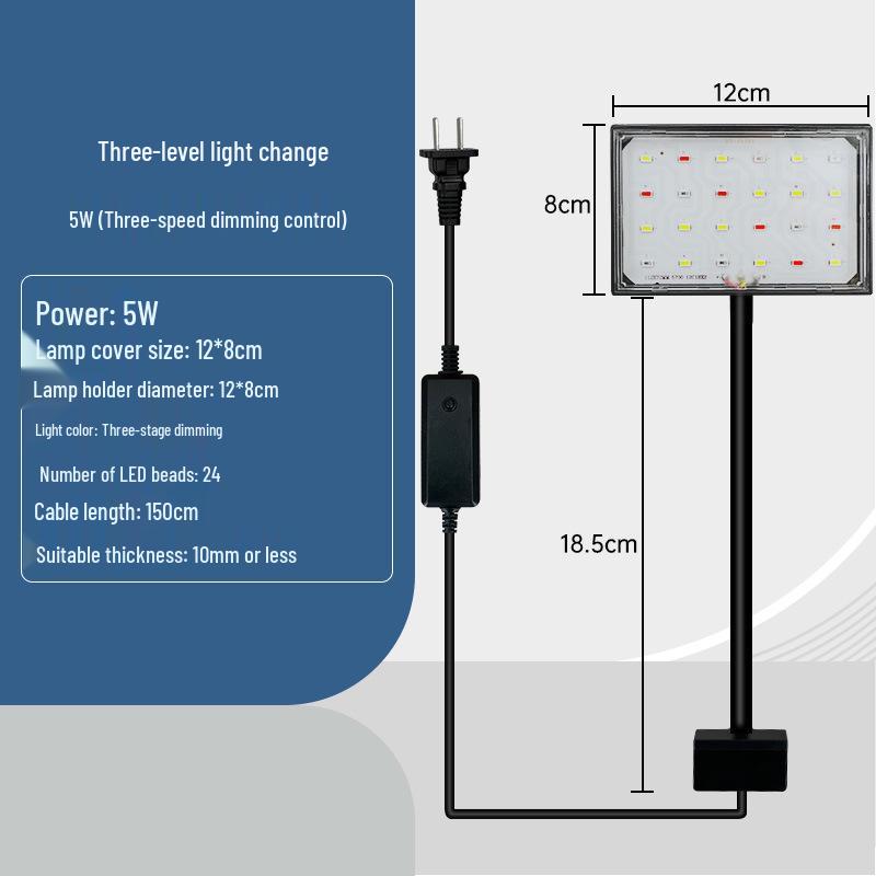 High-Brightness LED Aquarium Light with Energy-Saving Full Spectrum and Three-Stage Dimming for Water Plants and Ornamental Use.