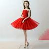 Red Summer Dress Fashion Doll Clothes For Barbie Doll Dresses Vestidoes Clothes For Barbie Dolls Outfits 1/6 Doll Accessories