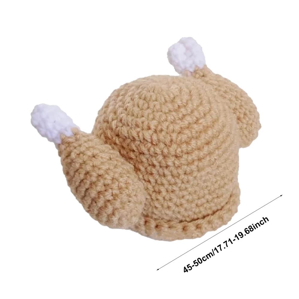 

Шляпа Жареная Индейка Головной Убор Курицы Вязаная Шляпа для Thanksgiving Turkey Trot Шапки для Косплея Turkey Trot Забавные Вечеринки Костюм Для