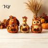 Thanksgiving Tiered Tray Decorations 3PCS Rustic Autumn Harvest Wooden Ornaments, Animal Designs Retro Table Decor Distressed Farmhouse Crafts,