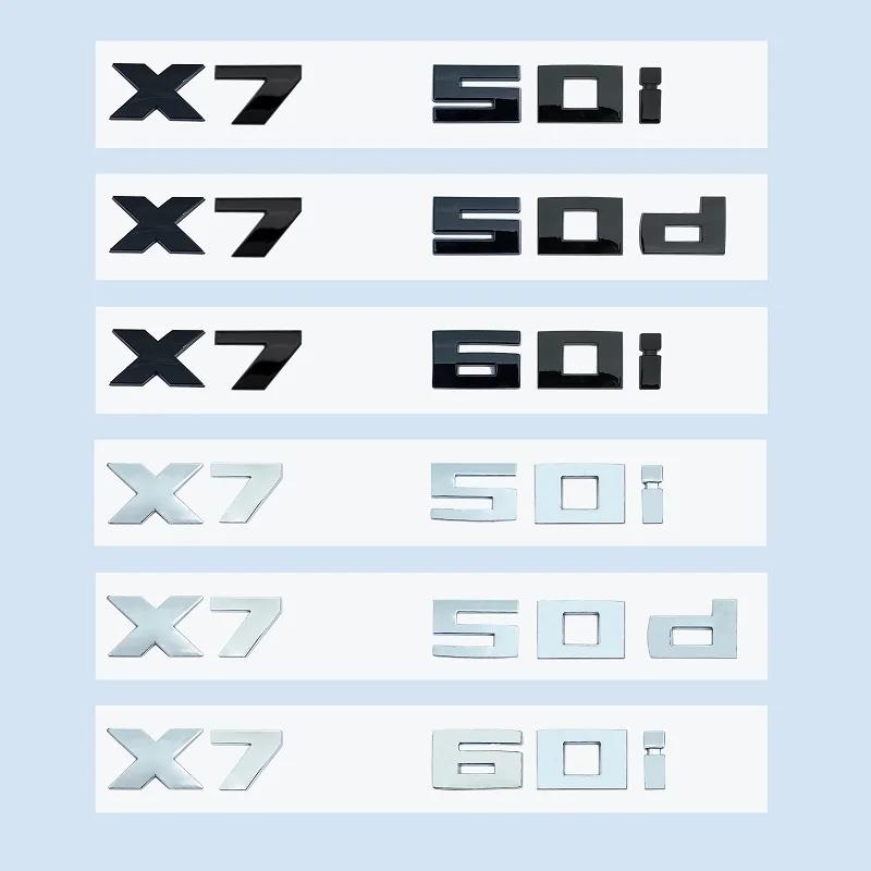 ABS Car Truck Badge, Logo Sticker, Black Chrome, 3D, M, X7M50i, X7M50d, X7M60i, X7, M50i, M50d, BMW, X7 Series, G07