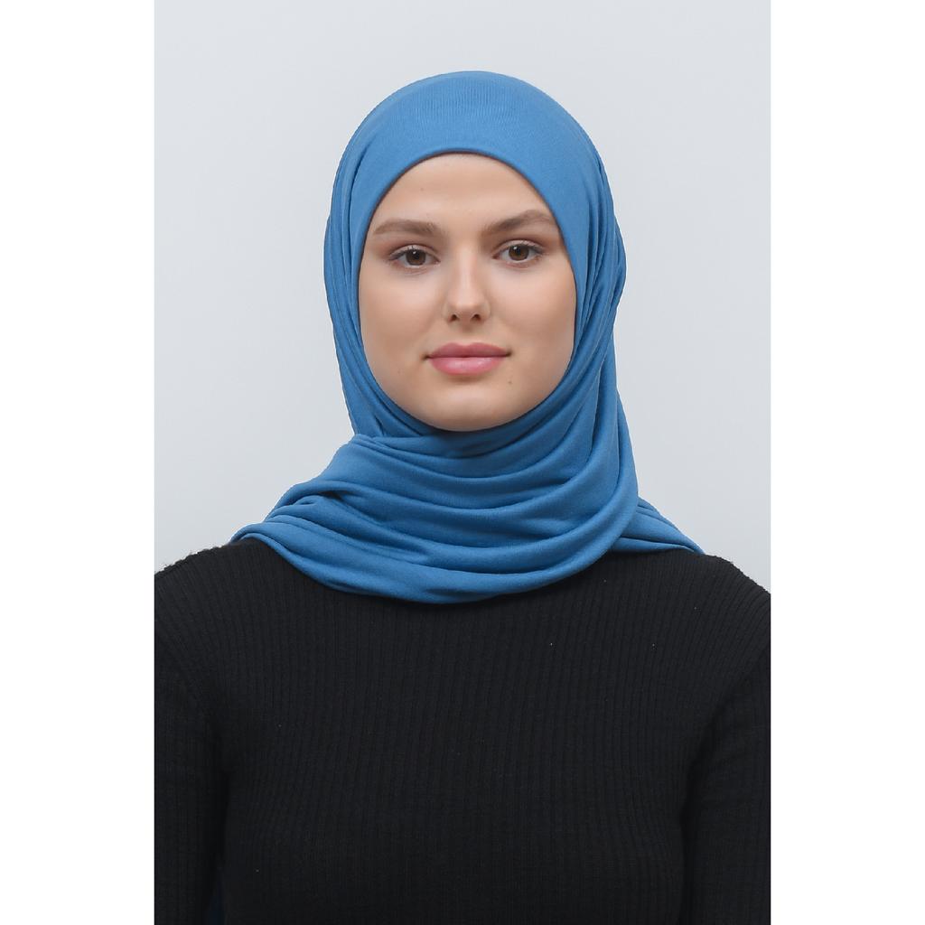 Hijab Combed Cotton Shawl Plain Black