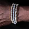 Stainless Steel 3mm 4mm Diamond Wedding Party Jewelry Elegant Luxury Bracelet for Women Men Anniversary Birthday Gift Present