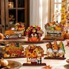 Wooden Tabletop Decor 6-Piece Set Thanksgiving Theme for Mantel Shelf Home