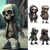 Black Skeleton Figurines Resin Skeleton Doll Cute Skull Statue  Car Instrument Panel