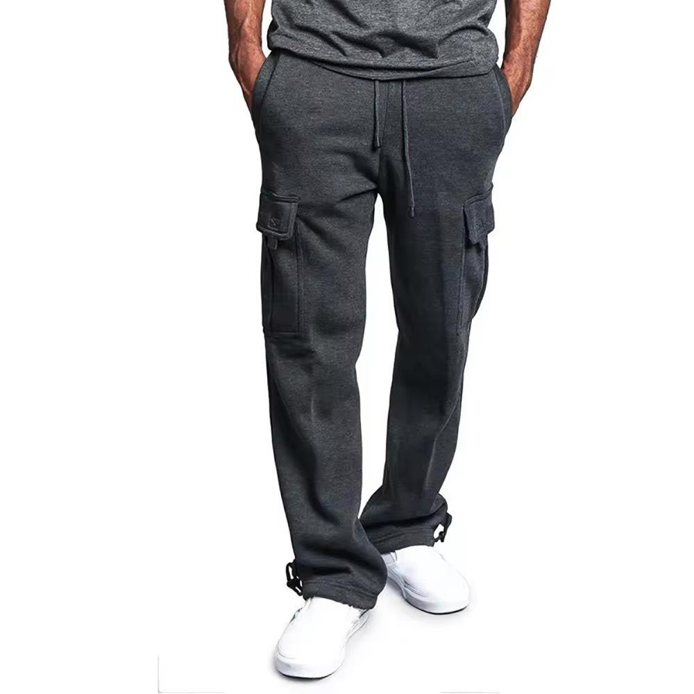 Sports Casual Pants Tying Feet Multi-pocket Tether for Men's New Loose Work Trousers