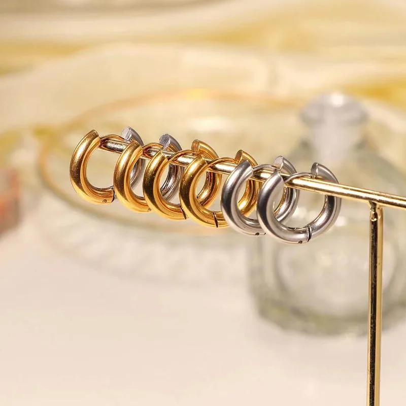 18k Gold Plating  Hoop Earring for Women Trendy Chunky Earrings  Huggies Hoop Earrings Geometric Dangle Earrings Jewelry Gifts