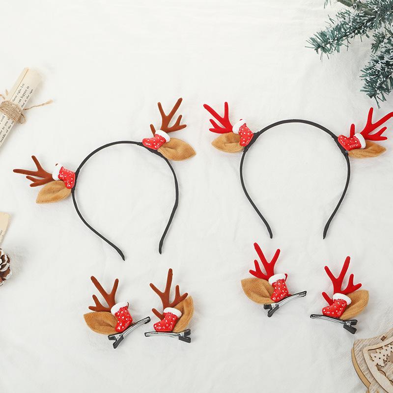 Red Christmas Antler Fairy Headband – Festive Holiday Decoration and Gift
