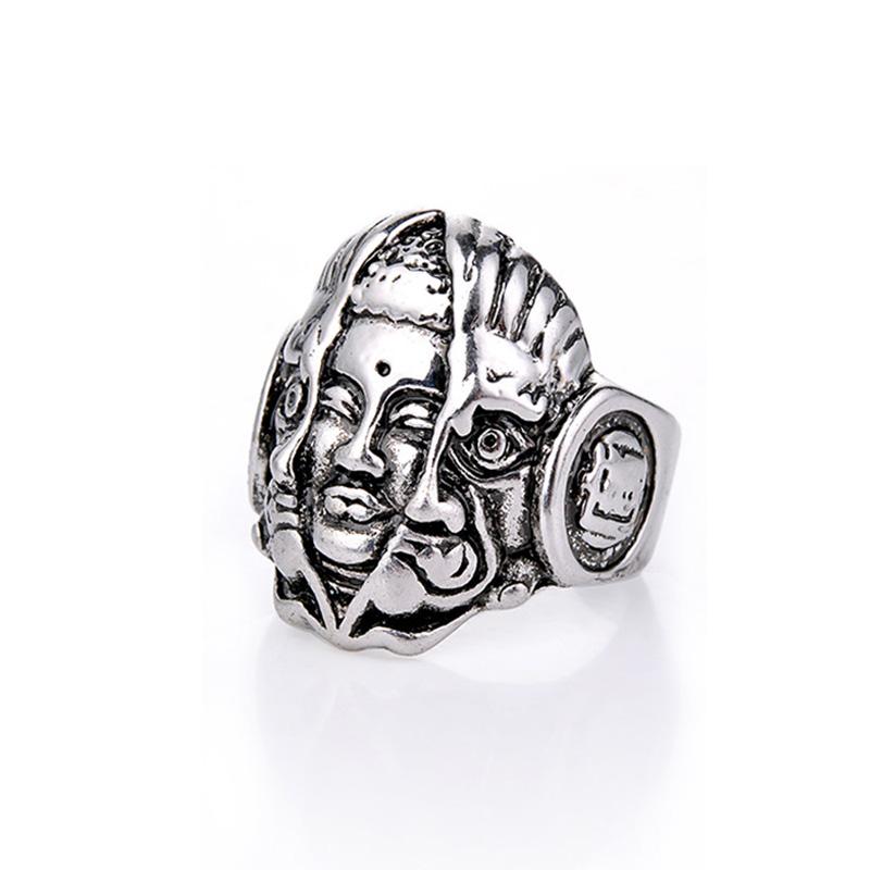 

Ретро Мгновенная Мысль Бог или Дьявол Кольцо для Мужчин Ручной Работы Дизайнер Циркон Панк Готика Открытое Кольцо Байкерские Аксессуары Унисекс Подарок resizable