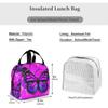 Purple Butterfly Insulated Lunch Bag Leakproof Cooler Lunch Box for Women Reusable Thermal Tote Bag for Work School Picnic Beach