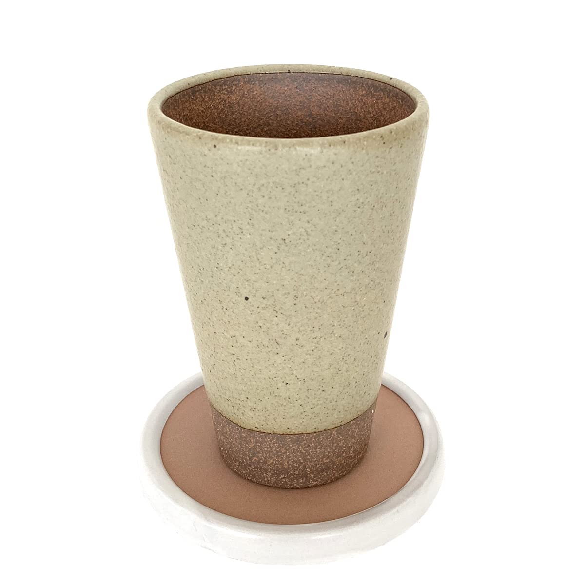 

Кружка для пива керамическая Kamoshika Douguten с подставкой, Сделано в Японии, Банко-яки, 300 мл, Подарок на День отца (бежевый)