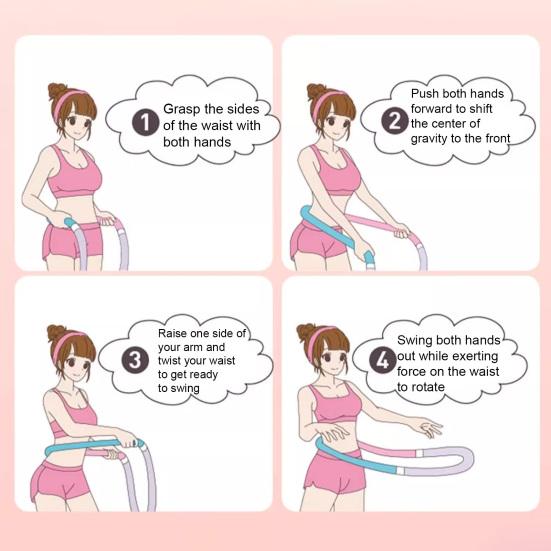 Weighted Soft Spring Hoop Waist-Friendly Foldable Fitness Hoop Portable Home Gym Men Women Adults Body Waist Slimming Exercise Equipment