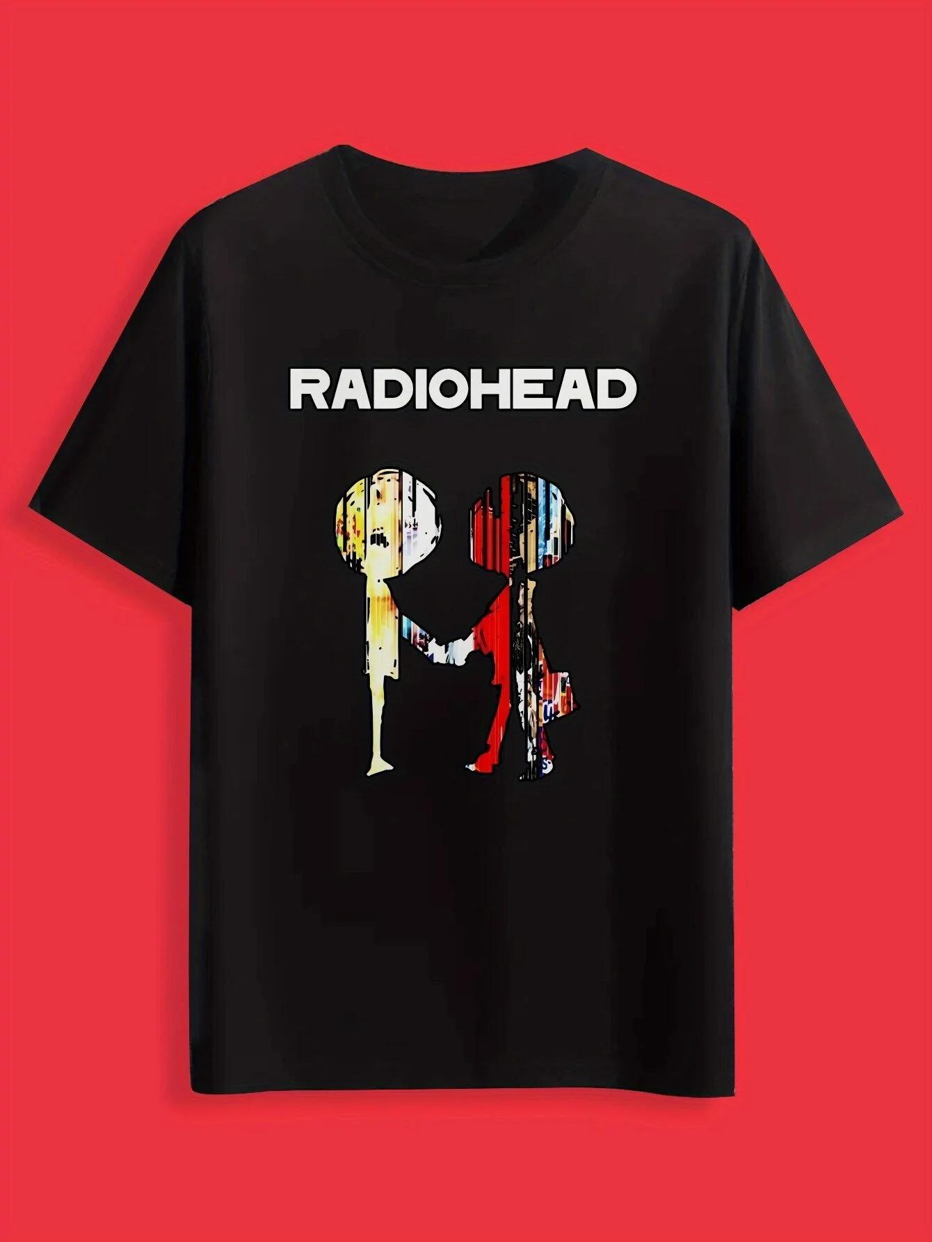 

Мужская Женская Футболка с Графикой Radiohead Черная Повседневная Летняя Футболка Художественный Принт Хлопковые Топы Круглый Вырез Короткий Рукав Большой Размер Свободная S