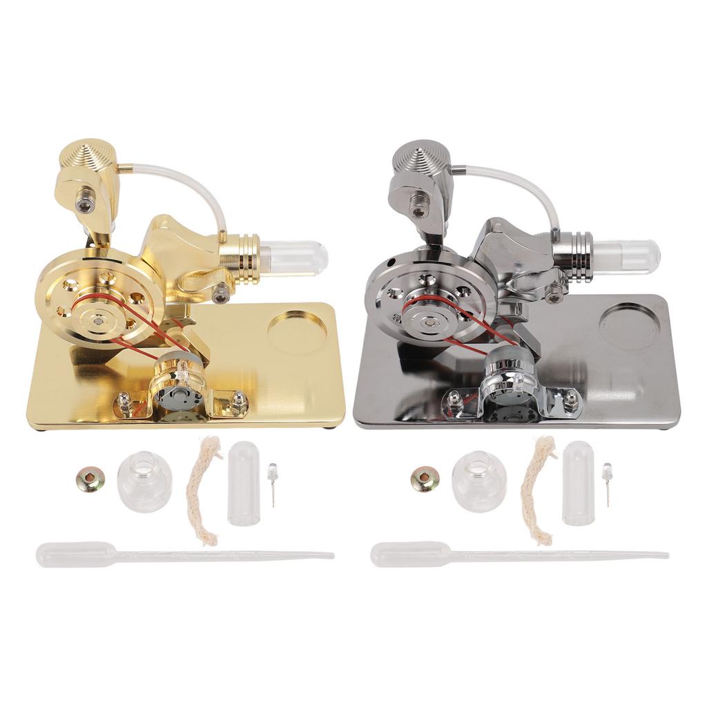 Stirling Engine Motor Model Colorful LED Educational Electricity Power Generator Toy for Kids Adults